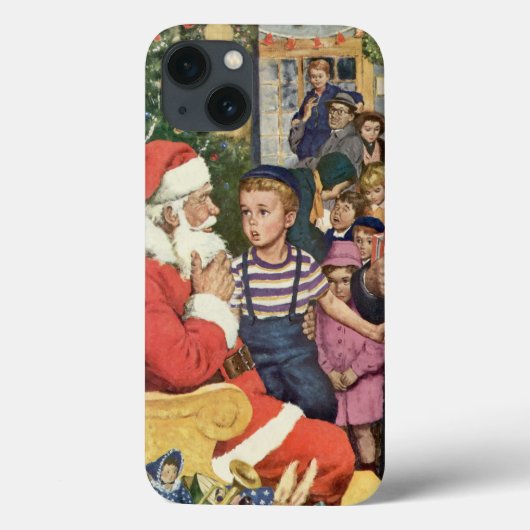 Oud kerstwens, jongen op de schoot van kerstman Case-Mate iPhone case (Achterkant)