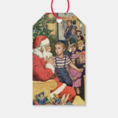 Oud Kerstwens op de schoot van kerstman Cadeaulabel (Voorkant)