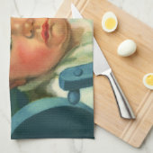 Oud kind, schattig babyjongen of -meisje in kinder theedoek (Quarter Fold)