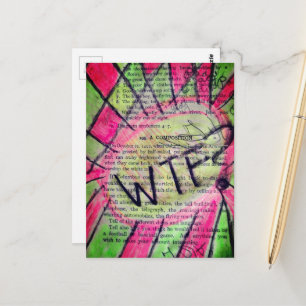 Oud kinderboek Mixed Media Collage Briefkaart