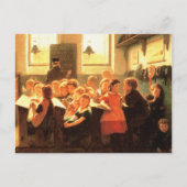 Oud Klaslokaal Scène Schilderen Fine Art Briefkaar Briefkaart (Voorkant)