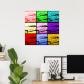 Oud Klassieke Waterverf Pop Art Print (Thuiskantoor)