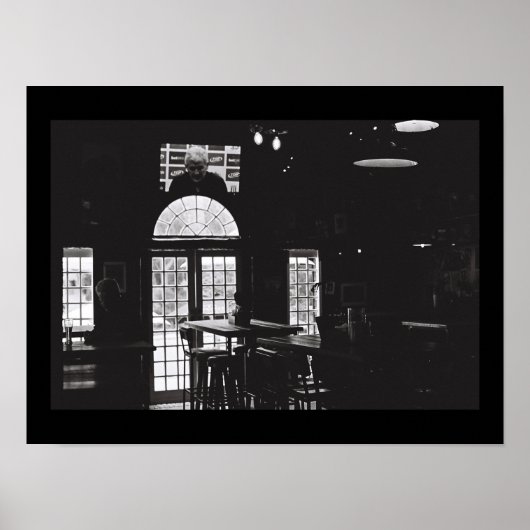Oud Kodak Film BNW Noir Windows Bar Beer A3 Poster (Voorkant)