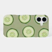 Oud Komkommer Slice Patroon iPhone 16 Hoesje (Achterkant horizontaal)
