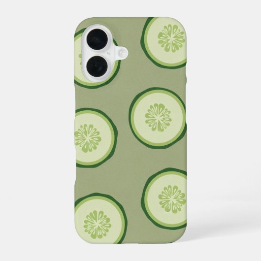 Oud Komkommer Slice Patroon iPhone 16 Hoesje (Achterkant)