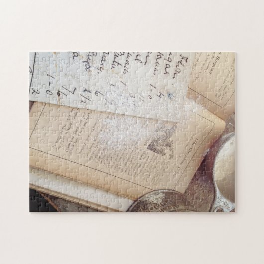 Oud kookboek en recepten legpuzzel (Horizontaal)