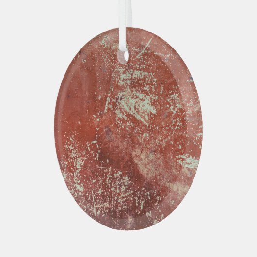 Oud koper: levendige metaaltextuur. glas ornament (Voorkant links)