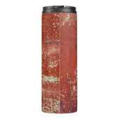 Oud koper: levendige metaaltextuur. thermosbeker (Achterkant)