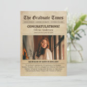  oud kranten foto Afstuderen Aankondiging (Staand voorkant)