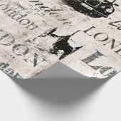  oud krantenartikel London grunge collage Cadeaupapier (Hoek)