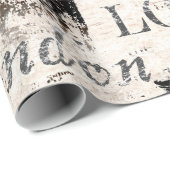  oud krantenartikel London grunge collage Cadeaupapier (Rol Hoek)