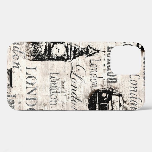  oud krantenartikel London grunge collage Case-Mate iPhone Case (Achterkant (horizontaal))