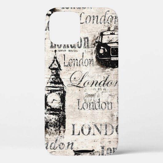  oud krantenartikel London grunge collage Case-Mate iPhone Case (Achterkant)