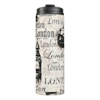  oud krantenartikel London grunge collage Thermosbeker