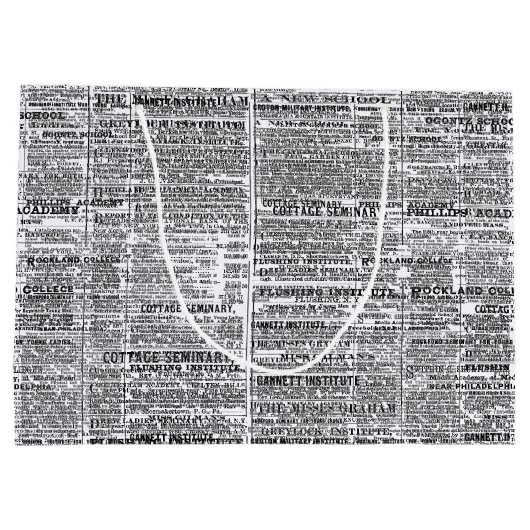 Oud krantenontwerp groot cadeauzakje (Achterkant)