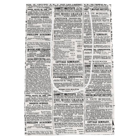 Oud krantenontwerp medium cadeauzakje (Achterkant)