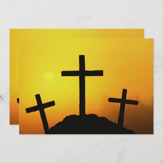 Oud kruiend kruis op Calvaria Hill op Sunset (Voorkant / Achterkant)