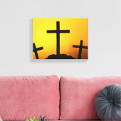 Oud kruiend kruis op Calvaria Hill op Sunset Canvas Afdruk (Insitu (Woonkamer))