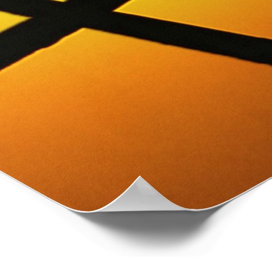 Oud kruiend kruis op Calvaria Hill op Sunset Poster (Hoek)