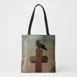 Oud kruis op oud kruis tote bag