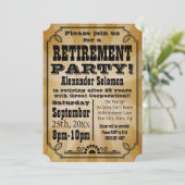 Oud  land Pensioen Party Uitnodiging (Staand voorkant)