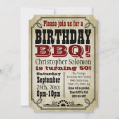 Oud- Land Verjaardag BBQ Party Kaart (Voorkant)