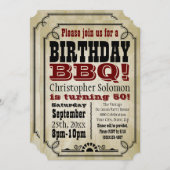 Oud- Land Verjaardag BBQ Party Kaart (Voorkant / Achterkant)