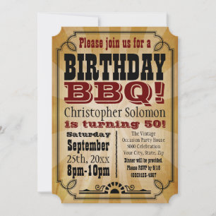 Oud- Land Verjaardag BBQ Party Kaart