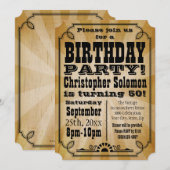 Oud- land verjaardagsfeestuitnodiging kaart (Voorkant / Achterkant)