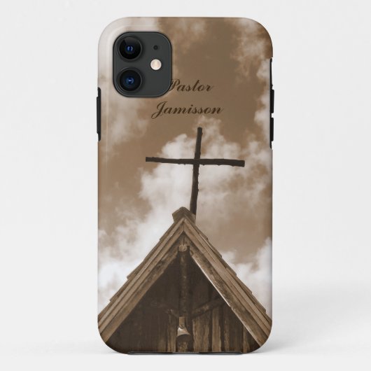 Oud-landenkerk Sepia, naam Case-Mate iPhone Case (Achterkant)
