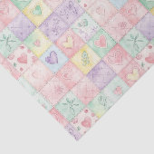 Oud Landhuis Bloemige Patchwork Gingham Pastel Tissuepapier (Detail)