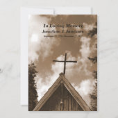 Oud-landskerk, Sepia Memorial Service Invite Kaart (Voorkant)