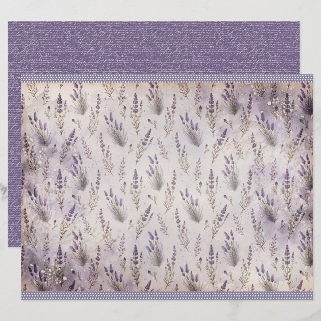 Oud Lavendel Dagboekpapierblad (Voorkant / Achterkant)
