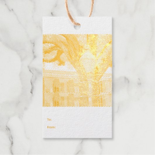 Oud licht voor een boom cadeaulabels (Voorkant)