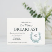 Oud lichtgroen Frans krans ontbijtservies RSVP Kaartje (Staand voorkant)