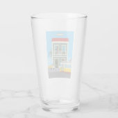 Oud Lissabon huis met katten en gele tram Glas (Achterkant)