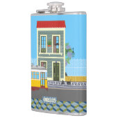 Oud Lissabon huis met katten en gele tram Heupfles (Links)