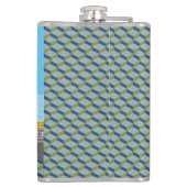 Oud Lissabon huis met katten en gele tram Heupfles (Achterkant)