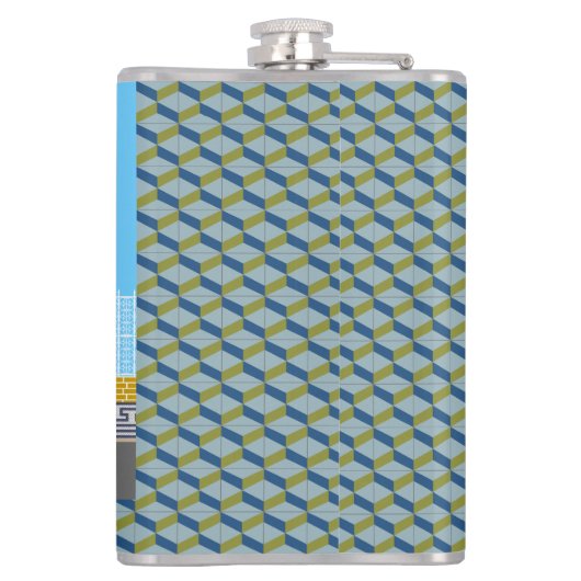 Oud Lissabon huis met katten en gele tram Heupfles (Achterkant)