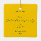 Oud Lissabon huis met katten en gele tram Keramisch Ornament (Achterkant)