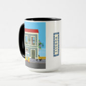 Oud Lissabon huis met katten en gele tram Mok (Voorkant links)