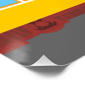 Oud Lissabon huis met katten en gele tram Perfect Poster (Hoek)