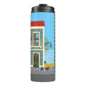 Oud Lissabon huis met katten en gele tram Thermosbeker (Voorkant)