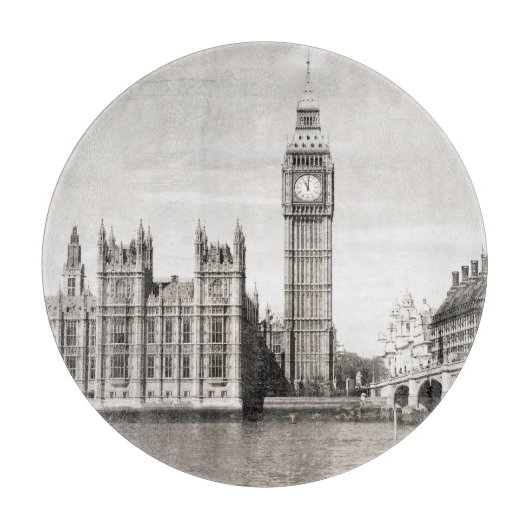 Oud Londen, zwart-wit. Snijplank (Voorkant)
