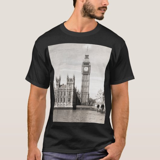 Oud Londen, zwart-wit. T-shirt (Voorkant)
