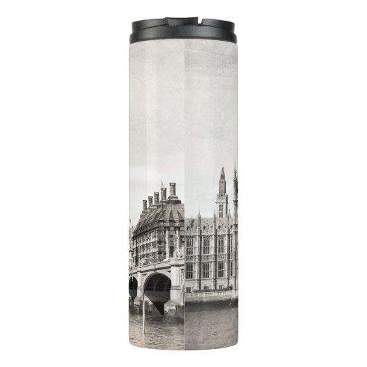 Oud Londen, zwart-wit. Thermosbeker (Achterkant)