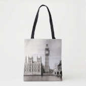 Oud Londen, zwart-wit. Tote Bag (Voorkant)