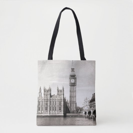 Oud Londen, zwart-wit. Tote Bag (Voorkant)