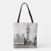 Oud Londen, zwart-wit. Tote Bag (Achterkant)
