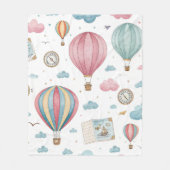 Oud luchtballonpatroon (1) fleece deken (Voorkant)